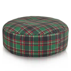 Pouf Repose-pieds Rond - Tissu Imprimé Premium