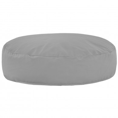 Gris clair Coussin Pouf Rond Monaco simili-cuir