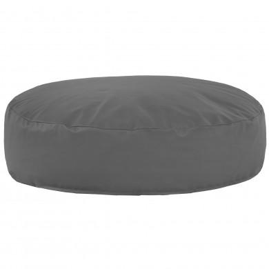 Gris Coussin Pouf Rond Monaco simili-cuir