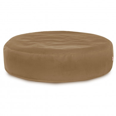 Beige Coussin Pouf Rond Monaco velours