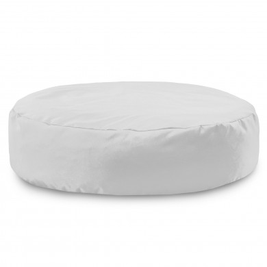Blanc Coussin Pouf Rond Monaco Extérieur nylon