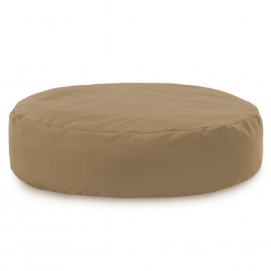 Beige Coussin Pouf Rond Monaco Extérieur nylon