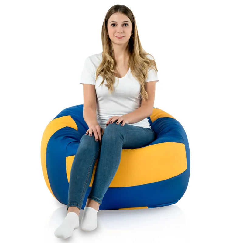 Pouf XL avec texture douce, parfait pour se détendre avec style