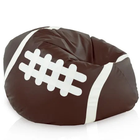 Pouf Fauteuil Marron Rugby - Simili-cuir