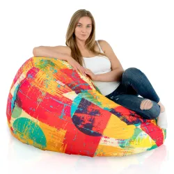 Pouf Poire XXL pour adultes Géant - Tissu Imprimé Premium – vue 14