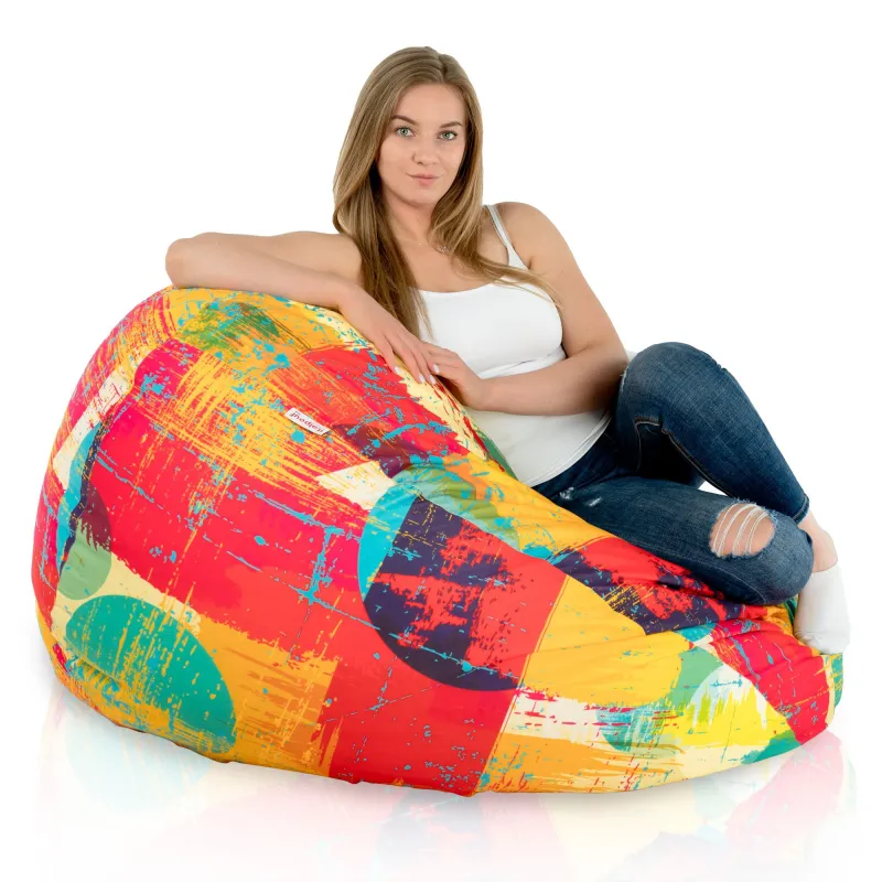Pouf Poire XXL pour adultes Géant - Tissu Imprimé Premium – vue 14