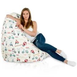 Pouf Poire XXL pour adultes Géant - Tissu Imprimé Premium – vue 17