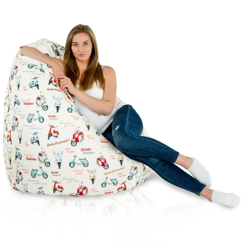 Pouf Poire XXL pour adultes Géant - Tissu Imprimé Premium – vue 17