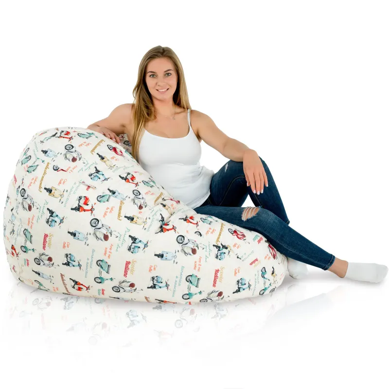 Pouf Poire XXL pour adultes Géant - Tissu Imprimé Premium – vue 18