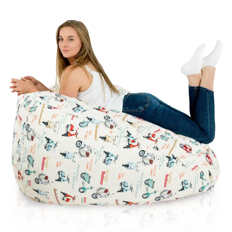 Pouf Poire XXL pour adultes Géant - Tissu Imprimé Premium – vue 19