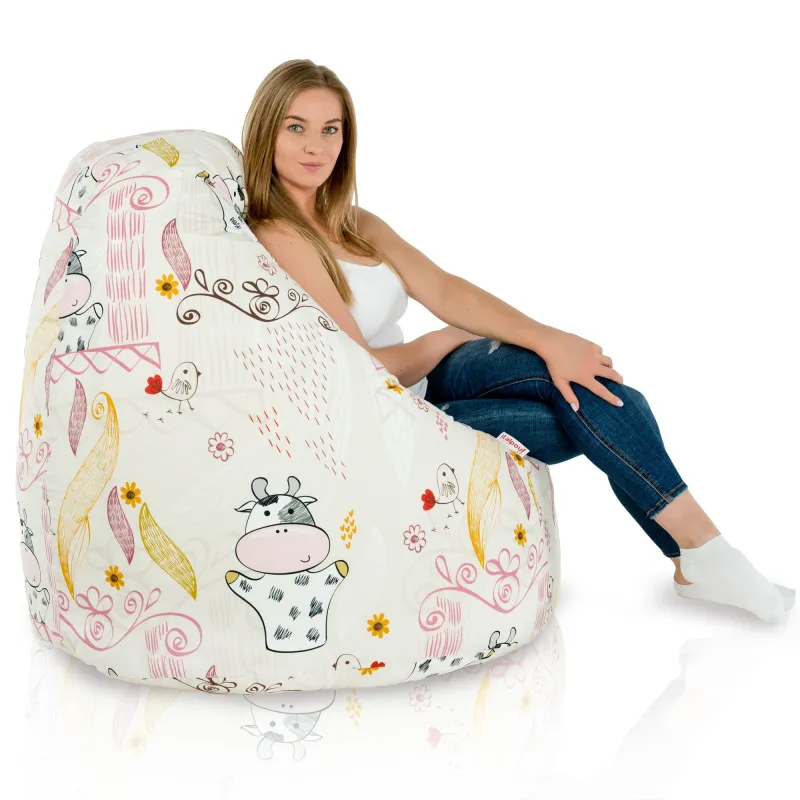Pouf Poire XXL pour adultes Géant - Tissu Imprimé Premium – vue 27