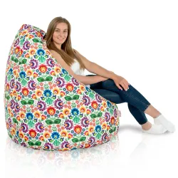 Pouf Poire XXL pour adultes Géant - Tissu Imprimé Premium – vue 90