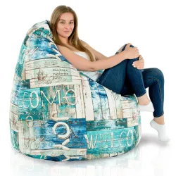 Pouf Poire XXL pour adultes Géant - Tissu Imprimé Premium – vue 109