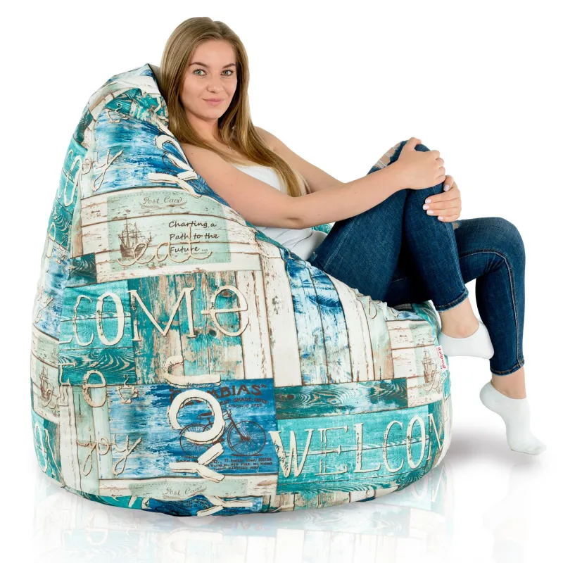 Pouf Poire XXL pour adultes Géant - Tissu Imprimé Premium – vue 109