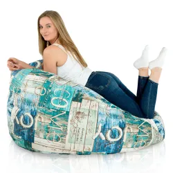 Pouf Poire XXL pour adultes Géant - Tissu Imprimé Premium – vue 110