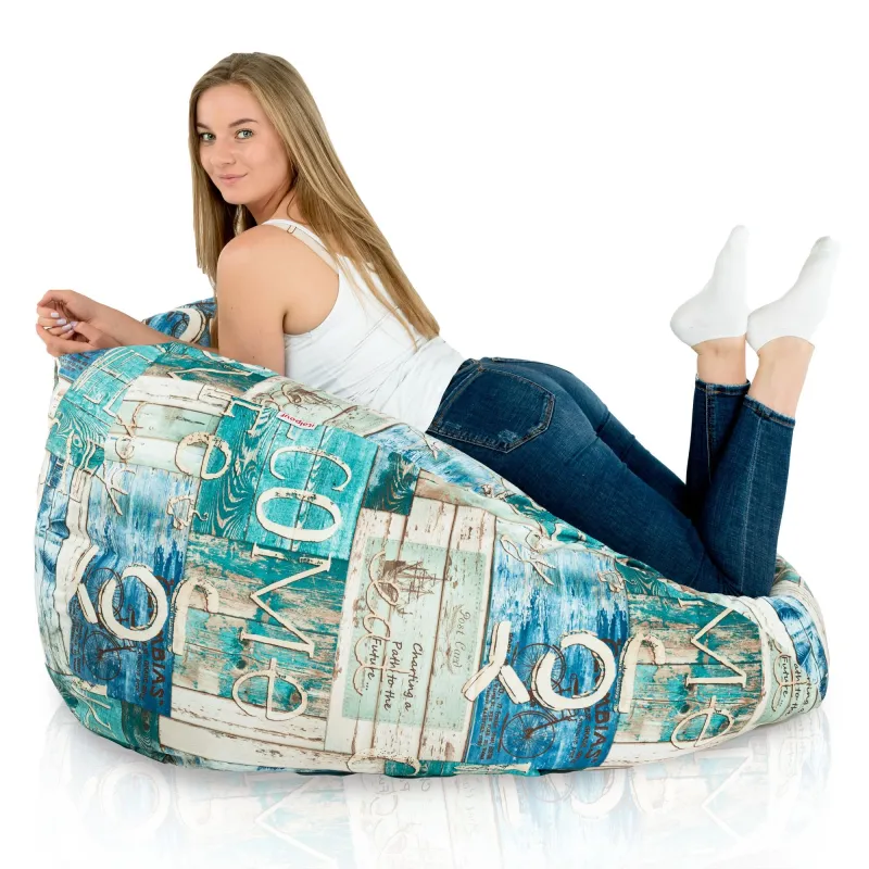 Pouf Poire XXL pour adultes Géant - Tissu Imprimé Premium – vue 110