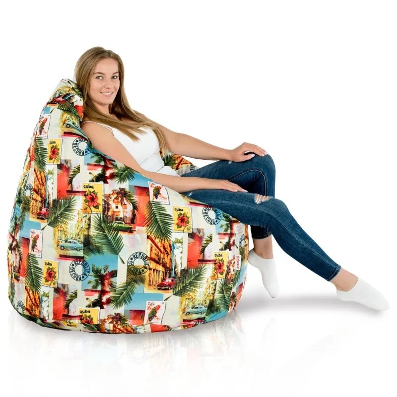 Pouf Poire XXL pour adultes Géant - Tissu Imprimé Premium – vue 114