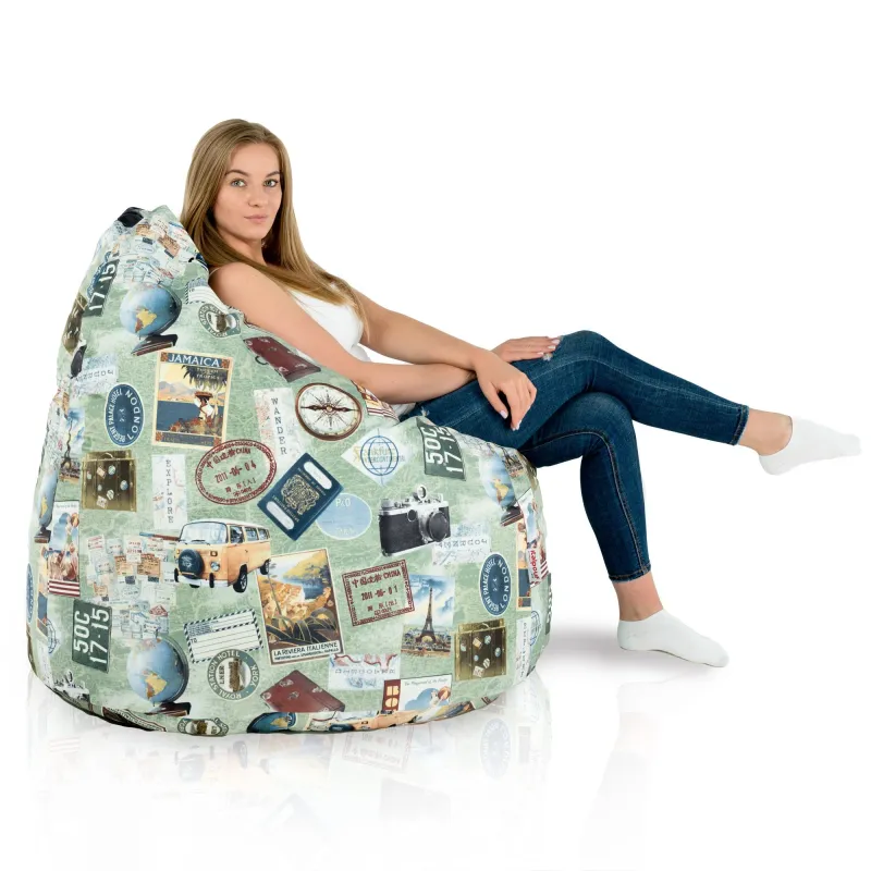 Pouf Poire XXL pour adultes Géant - Tissu Imprimé Premium – vue 119