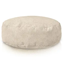 Pouf Repose-pieds Rond - Velours Texturé Dot
