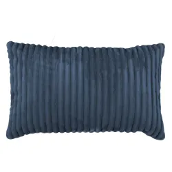 Coussin décoratif rectangulaire - Velours À Grosses Côtes Royal