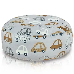 Pouf Repose-pieds Rond - Tissu Imprimé Premium