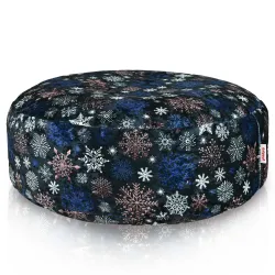 Pouf Repose-pieds Rond - Tissu Imprimé Premium