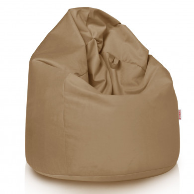 Beige Pouf Poire velours