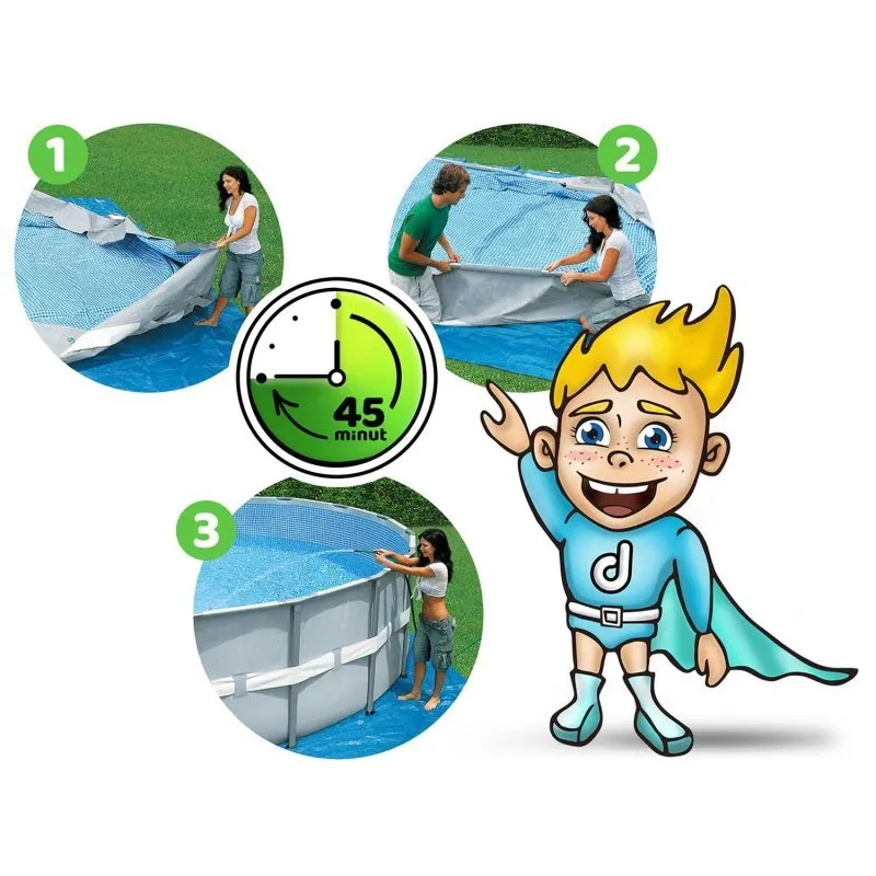 488 x 122 cm 12in1 Intex 26746 piscine à cadre de jardin