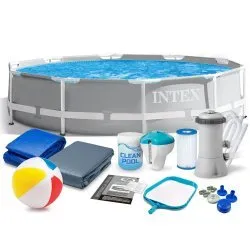 Piscine de Jardin Cadre Métallique 366 x 76 cm 16en1 INTEX 26712