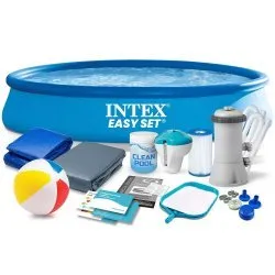 INTEX 28158 Piscine Tubulaire 457 x 84 cm Set 15 en 1