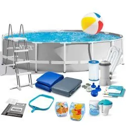 INTEX 26726 Piscine Tubulaire 457x122 cm Set 17 Pièces