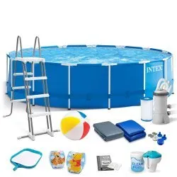 INTEX 28242 Piscine Tubulaire 457 x 122 cm 17in1