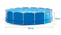 457 x 122 cm 12 in1 INTEX 28242 Piscine Tubulaire de jardin.