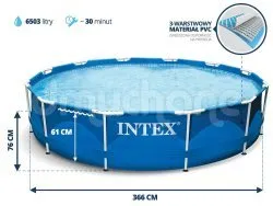 piscine hors sol à tubulaire 366 x 76 cm set 6 en 1 INTEX 28210.