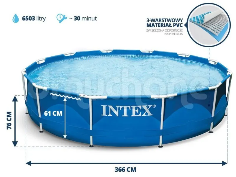 piscine hors sol à tubulaire 366 x 76 cm set 6 en 1 INTEX 28210.
