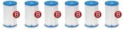 6 x Filtre pour kit de pompe Type B INTEX 29005.
