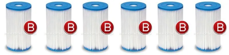 6 x Filtre pour kit de pompe Type B INTEX 29005.