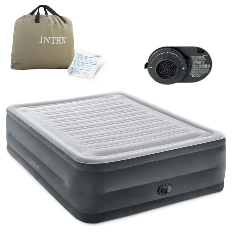 Matelas gonflable 203x152x56cm en bleu avec pompe intégrée pour un confort optimal