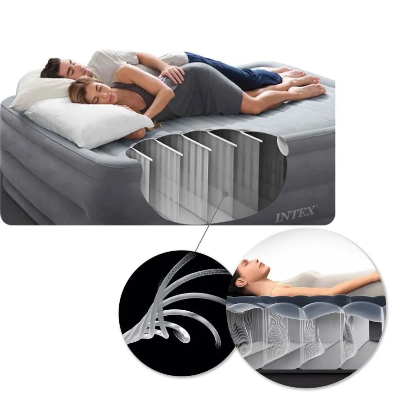 Matelas gonflable 203x152x46 cm avec pompe électrique incorporée INTEX 64414ND.