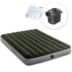 Matelas gonflable bleu, confortable pour une utilisation en extérieur