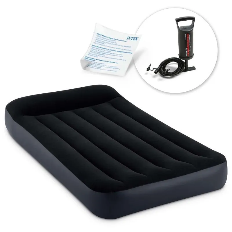 Matelas gonflable bleu, parfait pour une utilisation en extérieur