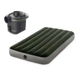 Matelas gonflable avec pompe électrique pour utilisation au jardin