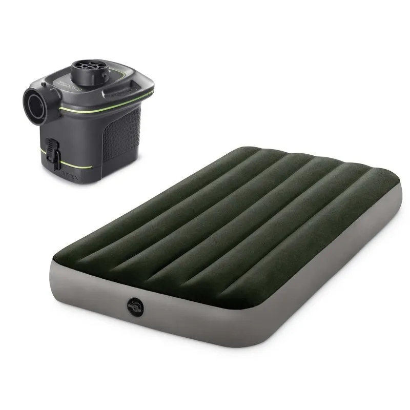 Matelas gonflable avec pompe électrique pour utilisation au jardin