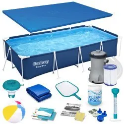 Piscine de Jardin avec Châssis 400 x 211 x 81 cm 15en1 Bestway 56405N