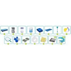 Bestway 56405N 400 x 211 x 81 cm 15in1 piscine de jardin à crémaillère