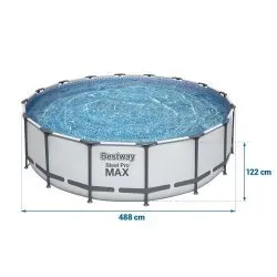 488 x 122 cm 19in1 Bestway 5612Z piscine hors sol à tubulaire.