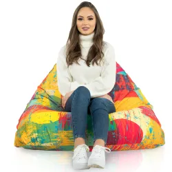 Pouf Poire de Sol XL Bermuda - Tissu Imprimé Premium – vue 44