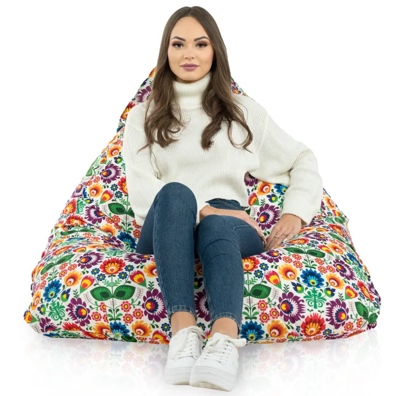 Pouf Poire de Sol XL Bermuda - Tissu Imprimé Premium – vue 45