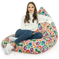 Pouf Poire de Sol XL Bermuda - Tissu Imprimé Premium – vue 61