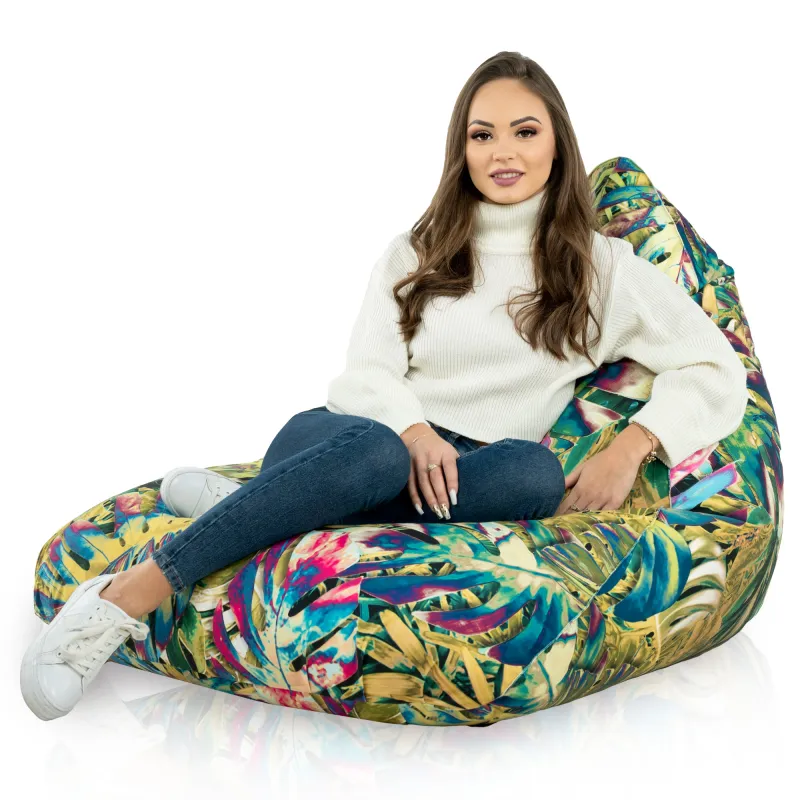 Pouf Poire de Sol XL Bermuda - Tissu Imprimé Premium – vue 46